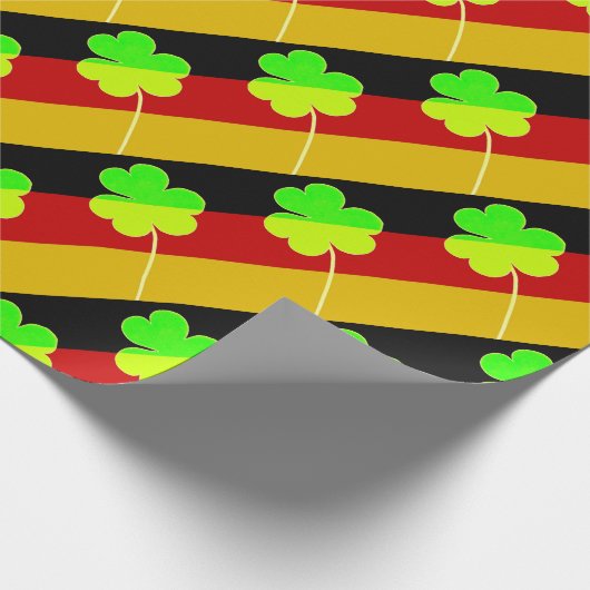 Papier Cadeau Shamrock du drapeau irlandais allemand Clover St P (Coin)