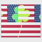 Papier Cadeau Shamrock du drapeau irlandais américain Clover St. (Plat)
