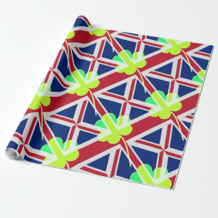 Papier Cadeau Shamrock du drapeau irlandais britannique Clover S