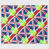 Papier Cadeau Shamrock du drapeau irlandais britannique Clover S (Plat)