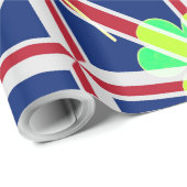 Papier Cadeau Shamrock du drapeau irlandais britannique Clover S (Coin rond)