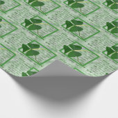 Papier Cadeau Shamrock irlandais avec Rainbow Word Cloud (Coin)