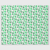 Papier Cadeau Shamrock Jour de la Saint Patrick Vert Blanc Retr (Plat)