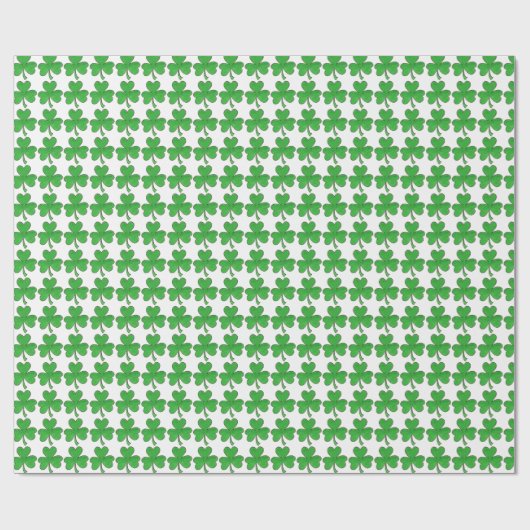 Papier Cadeau Shamrock vert Clover Lucky St. Patrick's Day Luck (Plat)
