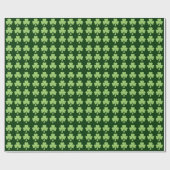 Papier Cadeau Shamrock vert Clover Pois motif (Plat)