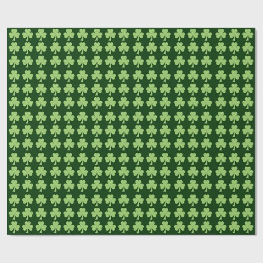 Papier Cadeau Shamrock vert Clover Pois motif (Plat)