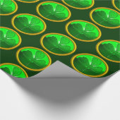 Papier Cadeau SHAMROCK VERT JEWEL Saint Patrick's Day (Coin)