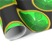 Papier Cadeau SHAMROCK VERT JEWEL Saint Patrick's Day (Coin rond)