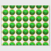 Papier Cadeau SHAMROCK VERT JEWEL Saint Patrick's Day, Blanc (Plat)
