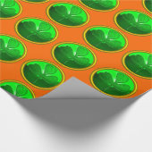 Papier Cadeau SHAMROCK VERT JEWEL Saint Patrick's Day Orange (Coin)