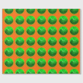 Papier Cadeau SHAMROCK VERT JEWEL Saint Patrick's Day Orange (Plat)