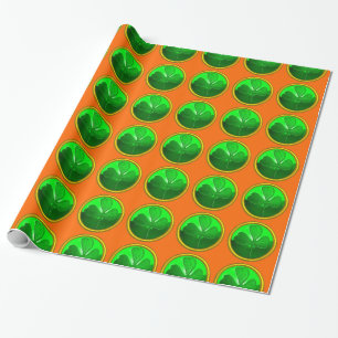 Papier Cadeau SHAMROCK VERT JEWEL Saint Patrick's Day Orange