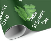 Papier Cadeau shamrock vert Jour de la Saint Patrick (Coin rond)