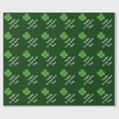 Papier Cadeau shamrock vert Jour de la Saint Patrick (Plat)