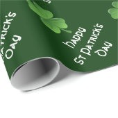 Papier Cadeau shamrock vert Jour de la Saint Patrick (Coin rond)