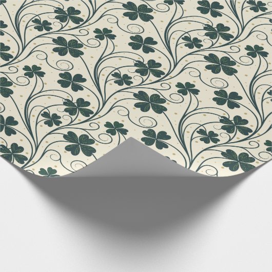 Papier Cadeau Shamrock Vintage élégant (Coin)