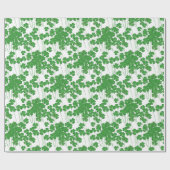 Papier Cadeau Shamrocks irlandais en blanc (Plat)