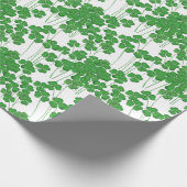 Papier Cadeau Shamrocks irlandais en blanc (Coin)