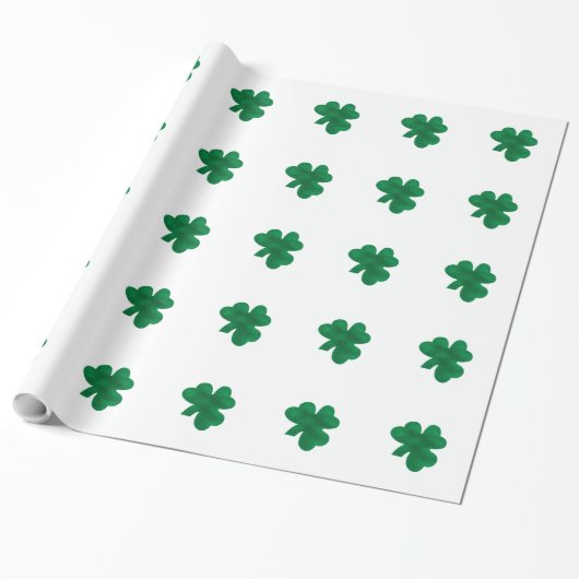 Papier Cadeau Shamrocks - papier d'emballage (Déroulé)