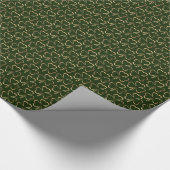 Papier Cadeau Shamrocks trois feuilles Cloches Motif Vert (Coin)