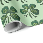 Papier Cadeau Shamrocks verts 2025 (Coin rond)