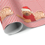 Papier Cadeau Shar Pei Chien Chèques de vacances Noël (Coin rond)