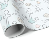 Papier Cadeau Shark C'est une fille (Coin rond)