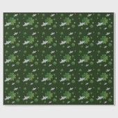 Papier Cadeau Shark St. Patrick's Day Shamrock Vert (Plat)