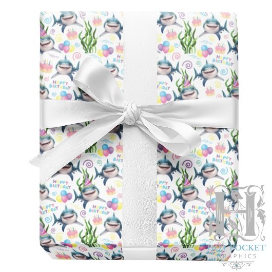Papier Cadeau Shark Wrapping Paper in 