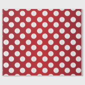 Papier Cadeau Sheen Rouge et blanc Grands Pois (Plat)