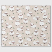 Papier Cadeau Sheep & Lamb Cute Hand Drawn Farm Animals (Plat)