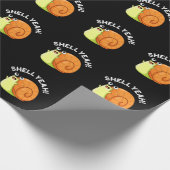 Papier Cadeau Shell Ouais Funny Snail Pun Dark BG (Coin)