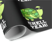 Papier Cadeau Shell Ouais Funny Tortoise Pun Dark BG (Coin rond)