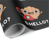 Papier Cadeau Shello Funny Sea Shell Pun Dark BG (Coin rond)