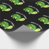 Papier Cadeau Shello There Funny Tortoise Pun Dark BG (Coin)