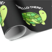 Papier Cadeau Shello There Funny Tortoise Pun Dark BG (Coin rond)