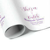 Papier Cadeau She's a catch champagne bottle bachelorette weeken (Coin rond)