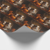 Papier Cadeau Shetland Sheepdog Chiot Chiot Automne Citrouille d (Coin)