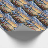 Papier Cadeau Shetland Sheepdog Christmas Boat Holiday (Coin)