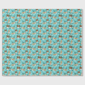 Papier Cadeau Shetland Sheepdog Shelter Aqua Wrapping Papier (Plat)