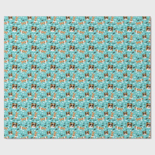 Papier Cadeau Shetland Sheepdog Shelter Aqua Wrapping Papier (Plat)