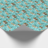 Papier Cadeau Shetland Sheepdog Shelter Aqua Wrapping Papier (Coin)