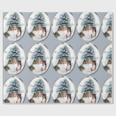 Papier Cadeau Shetland Sheepdog Trio Noël (Plat)