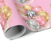 Papier Cadeau Shh Surprise Birthday Party (Coin rond)