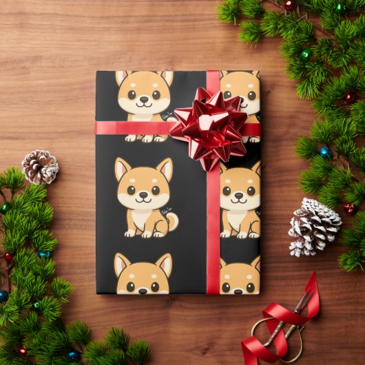 Papier Cadeau Shiba Inu (Cadeau de vacances)