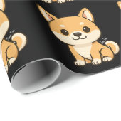 Papier Cadeau Shiba Inu (Coin rond)