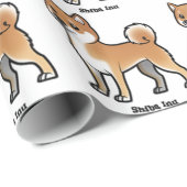 Papier Cadeau shiba inu (Coin rond)