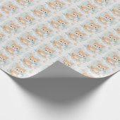 Papier Cadeau Shiba Inu chiot bébé Pastel Motif d'aquarelle (Coin)