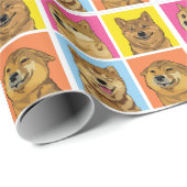 Papier Cadeau Shiba Inu Funny Mème chiens Frame (Coin rond)