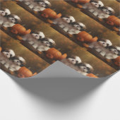 Papier Cadeau Shih Tzu Puppy Automne Citrouille de plaisir (Coin)